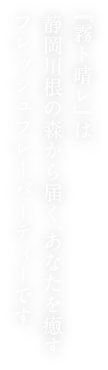 『霧ト晴レ』は、 静岡川根の森から届く、あなたを癒す フレッシュフレーバーティーです。