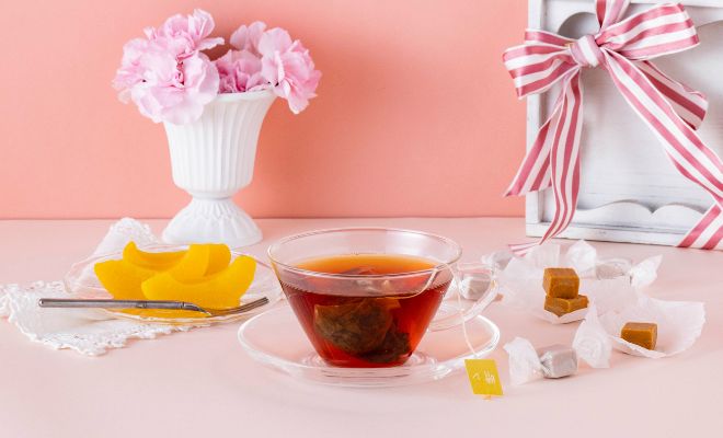 桃のキャラメルブリュレ