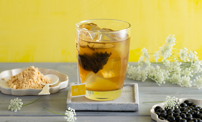 黒豆きな粉と金の焙じ茶　